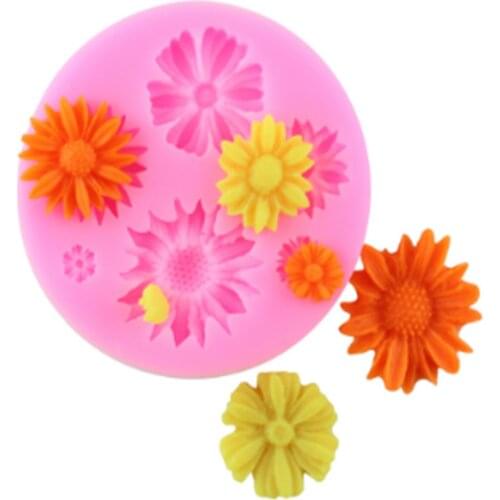 Daisy Flower Shape Fondant Mold Silicone Sugar craft Cake Decorating Mould DIY