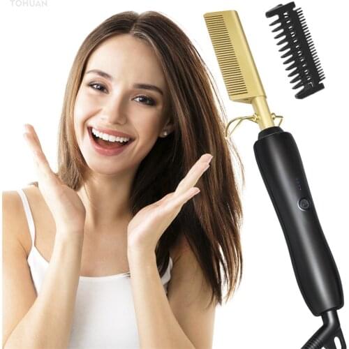 Heating Comb Hair Straightener Curling Iron Flat Irons Straightening Brush Hot Hair Straight Styler Corrugation Hair Curler Comb