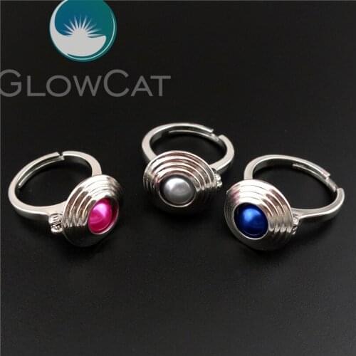 K745 Women Girl Round Design Pearl Cage Rings Silver Color Fashion Rings Cage Fit 8MM Pearls DIY Rings Jewelry