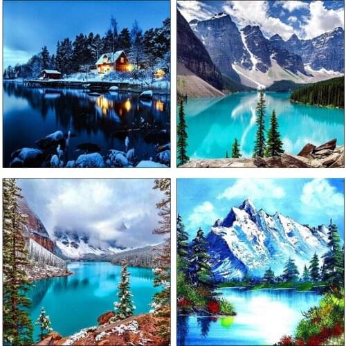 ARMYQZ NEW Full Square Diamond Embroidery Landscape Picture 5D DIY Diamond Painting Mosaic Cross Stitch Home Decoration Painting