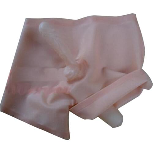 Latex shorts fetish sexy double condom anal sheaths for penis and butt/ ass