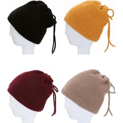 Multi-functional hat neckerchief woollen knitting bonnet female neckwear men outdoor autumn winter hats for women