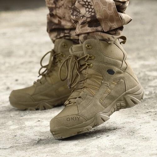 2020 Military Ankle Boots Men Outdoor Genuine Leather Tactical Combat Man Boots Army Hunting Work Boots For Men Shoes Casual Bot