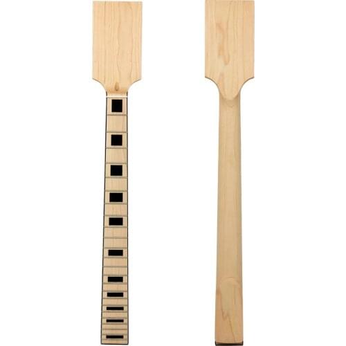 Kmise Electric Guitar Neck Canada Maple 24 Frets DIY Part Unfinished Paddle Head Neck Bolt On
