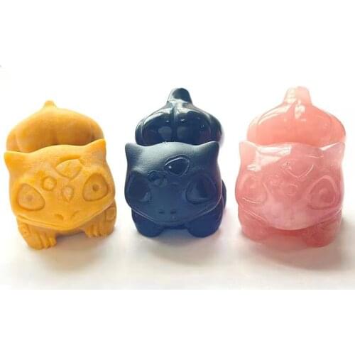 Wholesale Natural Crystal Blend Material Bulbasaurs Figurine For Christmas Gift Or Decoration