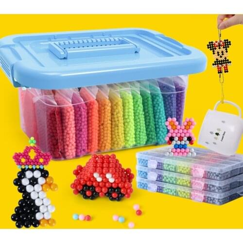 Montessori Educational Magic Puzzle Toys Beads Set Kids Girls Boys 3 5 7 8 Years Toys Diy Water Sticky Beads Toys for Children