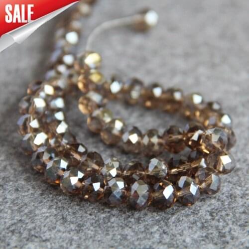 Manual Accessories 6x8mm Faceted Gray AB+ colorful glass Crystal beads loose 72Pcs DIY Make Jewelry making wholesale