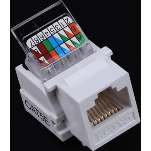 50pcs Tool-free CAT5E UTP network module RJ45 connector Information socket Computer Outlet cable adapter Keystone Jack FOR AMP