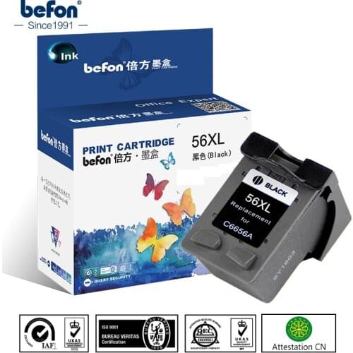 Befon Remanufacture 56XL Cartridge Replacement for HP 56 HP56 Black Ink Cartridge Deskjet 2100 220 450 5510 5550 5552 7150 7350