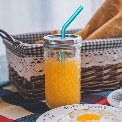 WOWSHINE Free Shipping new color aluminum bent drinking straws100pcs/lot food grade juicy straws 8mmx215mm matt Blue