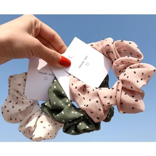 Woman Chiffon Hair Scrunchies Floral Dot Hair Ties Sweet Hair Ties Girls Hair Accessories Rubber Band Headwear Ornament Hairband