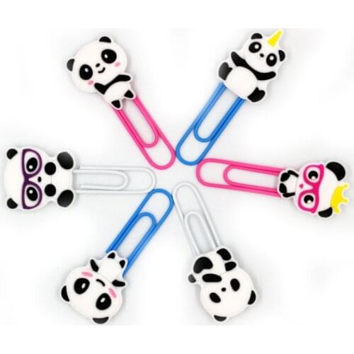 1/2/5pcs Cute Animal Panda PVC Metal Clips Bookmark Paper Clip School Office Photo Memo Clips Gift Stationery