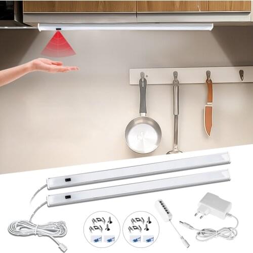 12V LED Under Cabinet Kitchen Light Hand Sweep Sensor Smart Lamp Night Backlight for Wardrobe Closet Bedroom Light LED Home Lamp