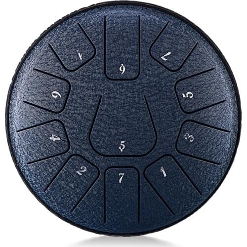 6 inch 11-Tone Steel Tongue Drum Mini Hand Pan Drums with Drumsticks Percussion Musical Instruments for Yoga Music Therapists