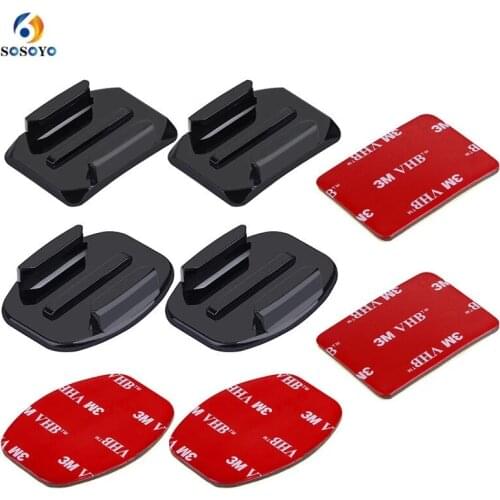 For Go Pro 2 Curved Surface Mounts+2 Flat Surface Mounts+ 4 3M Stickers for Gopro Hero 8 7 6 5 4 3+3 Action Camera Accessories