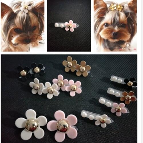 Pet Grooming Accessories Daisy Pet Hair Clips Dog Hairpin Headwear Teddy Yorkshire Hair Clips Do Not Injure Hair Plastic Frog