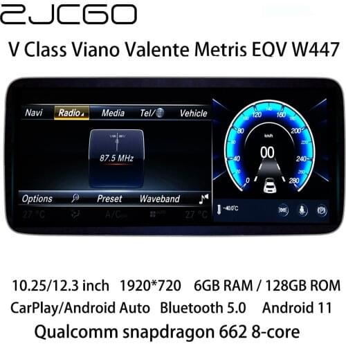 ZJCGO Car Multimedia Player Stereo GPS Radio Navigation Android Screen for Mercedes Benz V Class Vito Viano Valente Metris W447