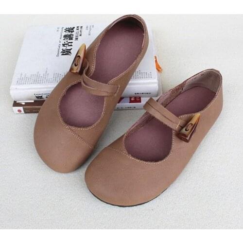 Shoes Woman Flat Slip on Ballet Flats 100% Genuine Leather Ladies Flat Shoes Comfortable Women Shoes Female Footwear