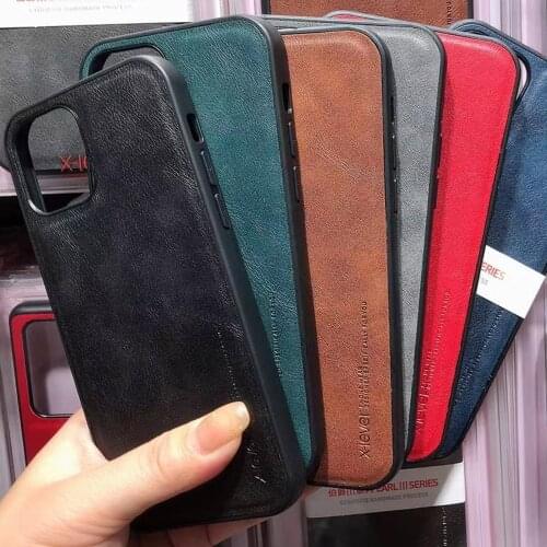 X-Level Case For iPhone 12 Pro Max mini Retro X Level Matte Frosted Leather Back Protective Cover Shell For iPhone 12 mini