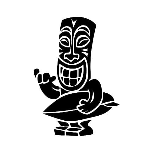 Dawasaru Aloha Tiki Surf Personality Car Sticker Sunscreen Decal Laptop Suitcase Truck Motorcycle Auto Decoration PVC,16cm*12cm