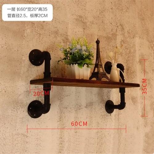 Double Layers Sundries Storage Organizer Wine Shelf Retro Design Wall Hanging Shelf Wine Storage Rack Iron Cup Storage Holder