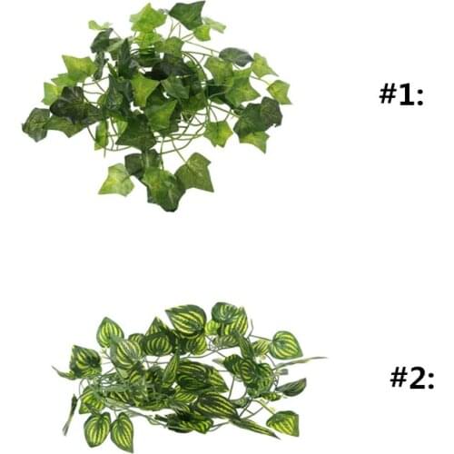 Artificial Vine Reptile Lizards Terrarium Decoration Chameleons Climb Rest Plants Leaves