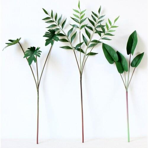 6pcs Artificial Plant For Home Decor Branch Desktop Fake Plant Green Grass DIY Plant Wall accessories Plastic tree leaf branch