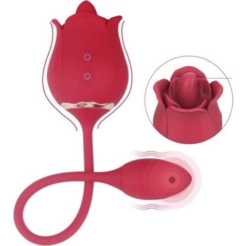 Clitoris Tongue Licking Egg 2 in 1 Sex Toys Vibratos for Women Tongue Vibrator Nipple Clit Clitoris Stimulator for Female Abults