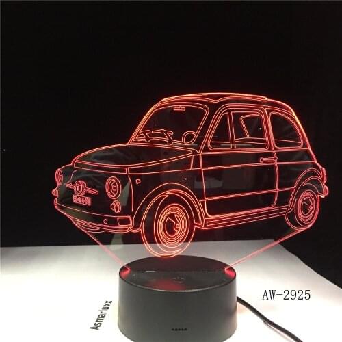 Cool Car 3D Night Light 7 Color LED Table lamp Touch Switch USB Desk Lamp Kids Sleeping Light Toy Birthday Dropship Gift AW-2925