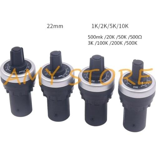 LA42DWQ-22 500mK 1K 2K 5K 10K 20K-500K 22mm Pot Rotary Potentiometer Converter Governor Inverter Resistance Speed Control Switch