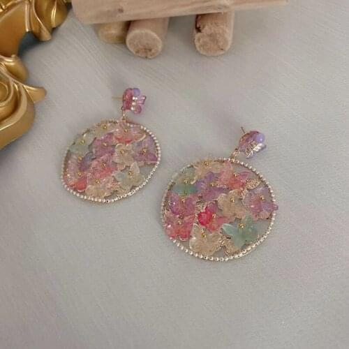 Sweet Cute Colorful Heart Stud Earrings for Women Girls Simple Sequins Resin Earrings Fashion Jewelry Wedding Gift