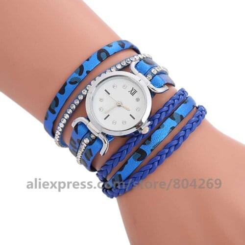 Wholesale Fashion Watch Women Long Leather Watches Leopard print Analog Quartz Dress Wrap Around Wrist Watches