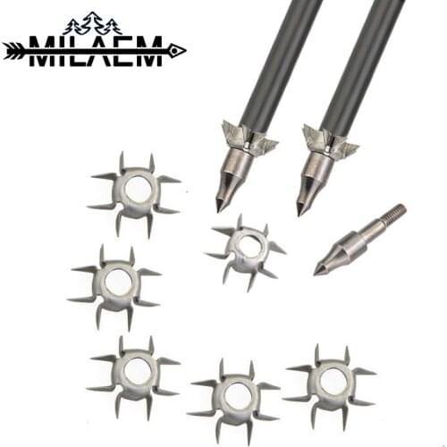 50pcs Archery Arrowhead 8 Paw Judo ID 6.2 mm OD 10 mm Silver Target Point Tips Shooting Arrow Shaft OutdoorHunting Accessories