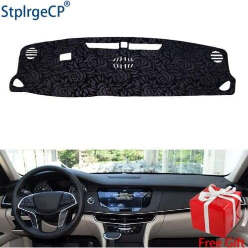 Latest Rose Pattern Non-slip Car Dashboard Cover Dash Mat Pad DashMat ANti-UV Car Sticker for Cadillac CT6 2016-2019 Car Styling
