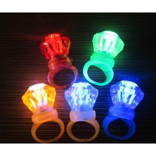 New 10Pcs Classic Luminous LED Finger Ring Flashing Toy Kids Children Party Decor