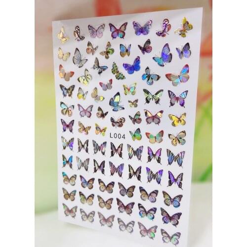 New 3D Nail Art Sticker Colorful Butterfly Foil Decals Adhesive Summer Decorations on Nails Beautiful Manicure Accessories