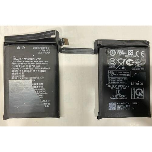 New Battery 7.74V6000mAh C21P2001 Battery for ASUS ROG5 RONG 5 c21p2001 2ICP7/45/64 Mobile Phone Batteries