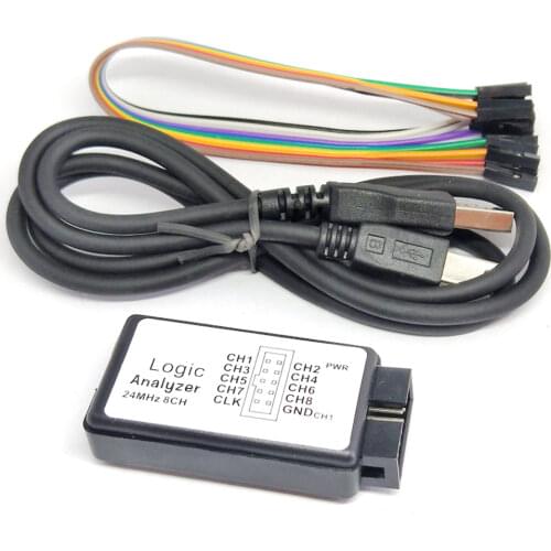 Professional USB Logic Analyzer 24M 8CH Microcontroller ARM FPGA Debug Tool 24MHz, 16MHz, 12MHz, 8MHz, 4MHz, 2MHz