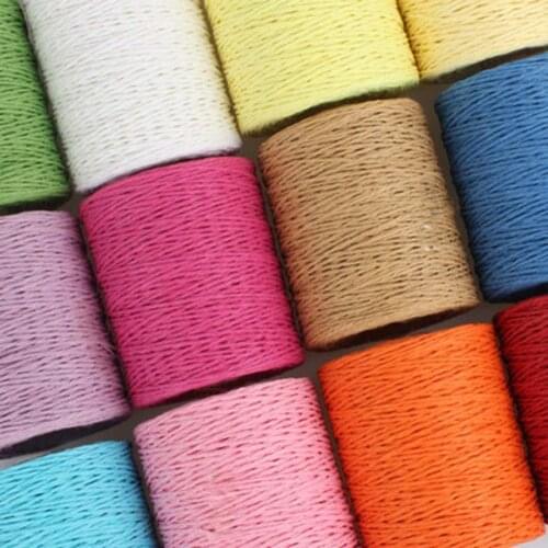 500G Roll Raffia Straw Yarn Crochet Yarn For DIY Knitting Summer Straw Hat Handbags Cushions Baskets Material Hand Knitting Yarn