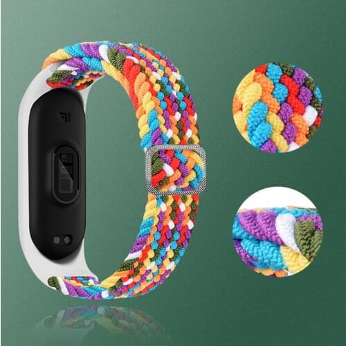 Nylon Band for xiaomi mi band 6 5 4 solo Loop watchband Scrunchie belt bracelet on mi band 4 5 3 6 bracelets for Amazfit band 5