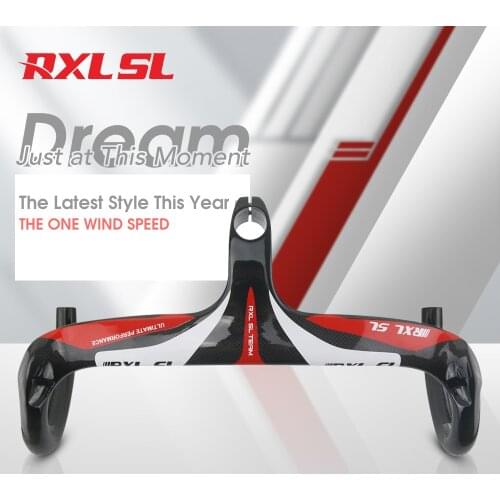 RXL SL Bicycle Integrated Bar New T700 Carbon Fiber Road Handlebar Wtih Stem 400/420/440mm 3K Glossy 2020 Cycling Bike Handlebar