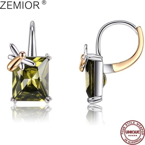 ZEMIOR Earrings For Women Charms Fashion Jewelry Cute Angel Earring With Square Zirconia Valentine Day Gift 2021 Trend Hot Sale