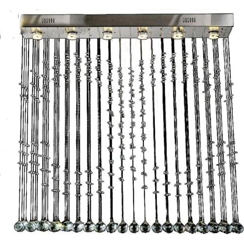 Modern simple rectangular chandelier personality led crystal chandelier creative restaurant shop bar lamp