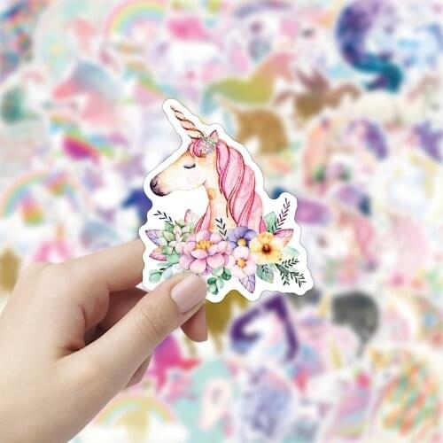 10/50Pcs Cute Unicorn Stickers for Laptop Skateboard Luggage Styling Bicycle Motorcycle Decals Funny Waterproof Classic Sticker