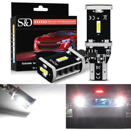 2pcs Super Bright CSP W16W T15 Canbus No Error Led Bulb 921 912 Led Bulb 1860 Chips Auto Backup Reserve Car Signal Lights White