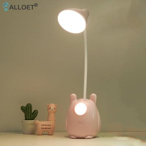 LED Cute Cat/Flower Desk Lamp Dormitory Eye Protection Reading Lamp Home Study Office Decorative Learning Light
