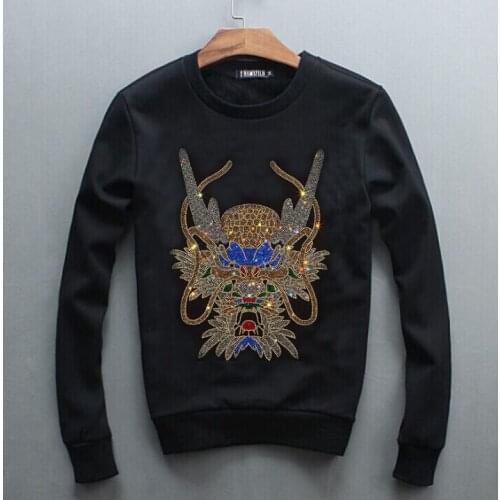 Sweatshirt Men Women Hot drill Streetwear Hip Hop Hoodies Rhinestones