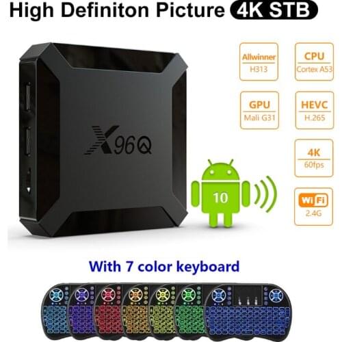 X96Q Smart TV Box Android 10.0 2GB RAM 16GB TV Box Allwinner H313 Quad Core Support 4K Set Top Box Play games Media Player