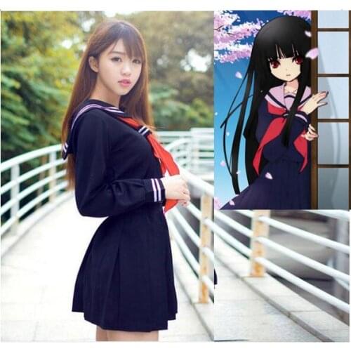 Hell girl Cosplay High school Sailors Japanese school uniforms Girls dress