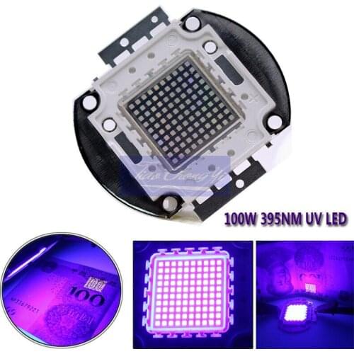 100W High Power UV Ultraviolet Bulbs Lamp Chips 395nm 30-36V SMD LED Bead Light Parts For Currency detector